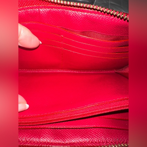 Coach Brown Monogram with Red Trim Wallet - Picture 12 of 16